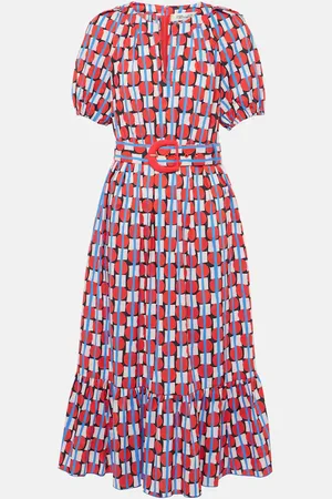 Diane von Furstenberg Vestido midi Lindy de algodón estampado