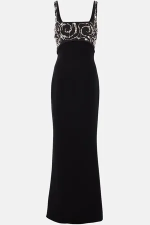 Safiyaa Vestido de fiesta Ezda de crepé adornado