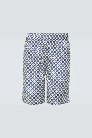 Frescobol Carioca Shorts Palma de mezcla de seda estampada