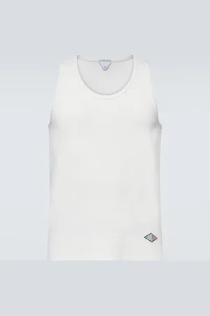 Bottega Veneta Tank top acanalado de algodón con logo