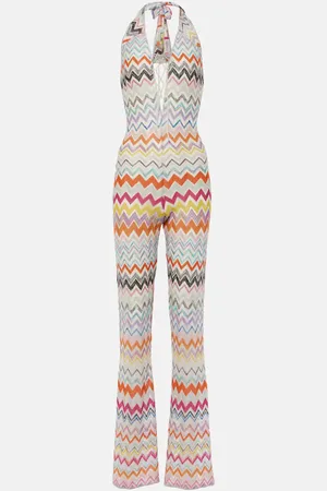 Missoni Mono de lamé con cuello halter en zigzag