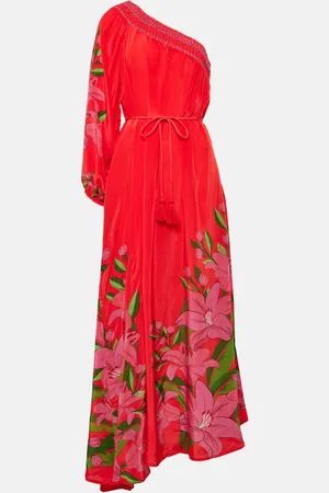 Farm Rio Vestido midi Summer Foliage