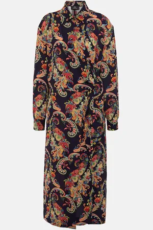 Etro Vestido camisero con estampado paisley