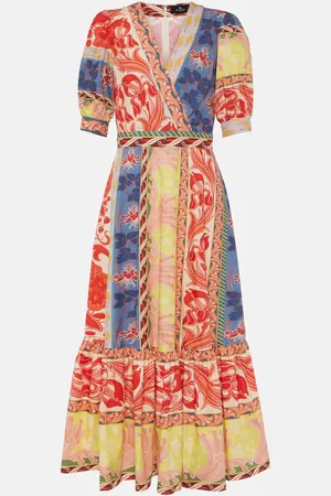 Etro Vestido envolvente de algodón estampado