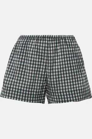 Ganni Shorts de sirsaca a cuadros