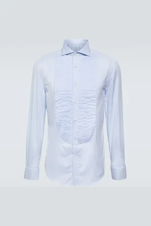 Brunello Cucinelli Camisa de algodón con pechera