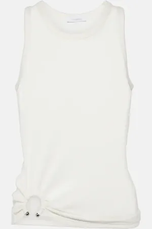 Paco rabanne Tank top de algodón con anilla