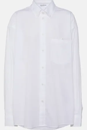 Acne Studios Blusa de algodón con mangas abullonadas
