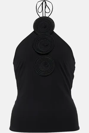 MAGDA BUTRYM Top de cuello halter con apliques florales