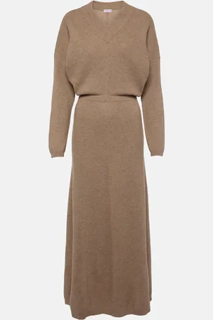 Brunello Cucinelli Vestido midi de cachemir