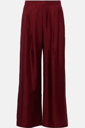 ASCENO Pantalones palazzo Isola de sarga de seda