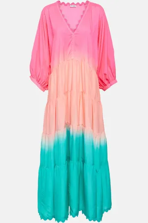 Juliet Dunn Vestido largo de seda a capas
