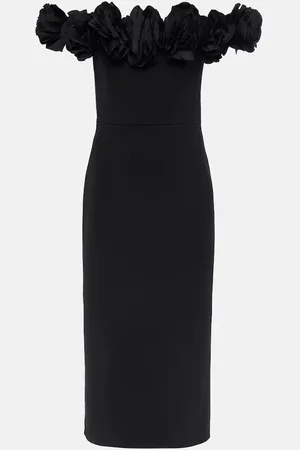 Rebecca Vallance Vestido midi Odetta con aplique floral