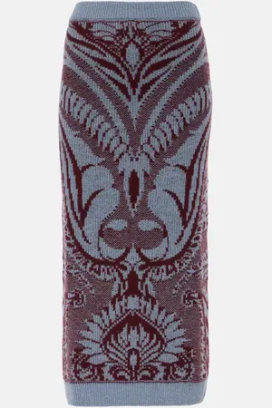Etro Falda midi de lana en jacquard