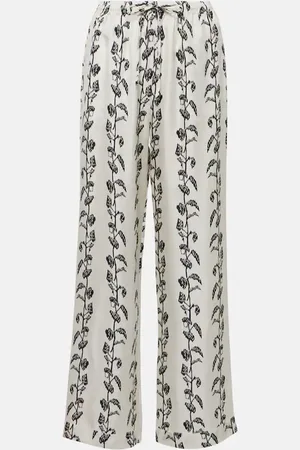 ASCENO Pantalones palazzo Aurelia de sarga de seda