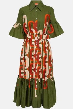 La DoubleJ Vestido midi Choux de popelín de algodón
