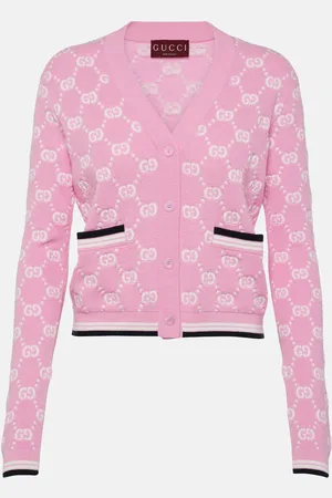 Gucci Cárdigan de algodón en intarsia con GG