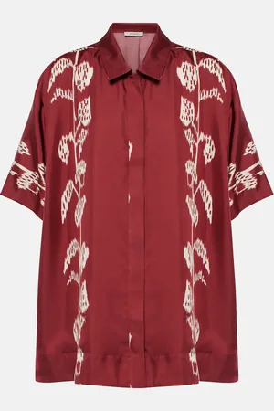 ASCENO Camisa Montauk de sarga de seda