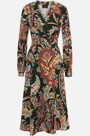 Etro Vestido envolvente estampado