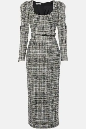 Alessandra Rich Vestido de tweed de Lurex® con cinturón