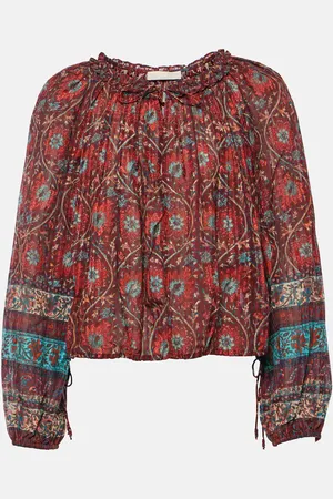 ULLA JOHNSON Blusa Silva de algodón estampada