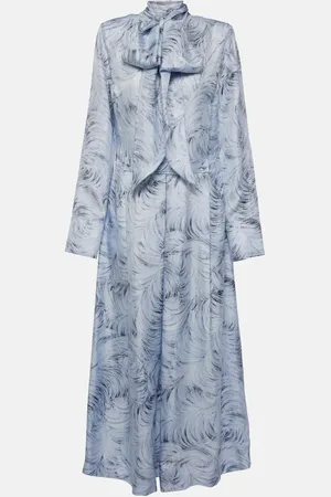 Stella McCartney Vestido largo de seda estampado