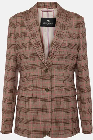 Etro Blazer de mezcla de lana a cuadros