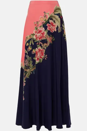 Etro Falda larga en crepé de china de seda