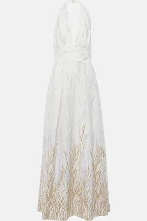 Elie saab Vestido de fiesta de algodón bordado