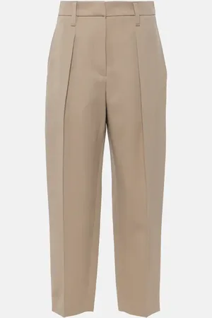 Brunello Cucinelli Pantalones rectos de mezcla de lana