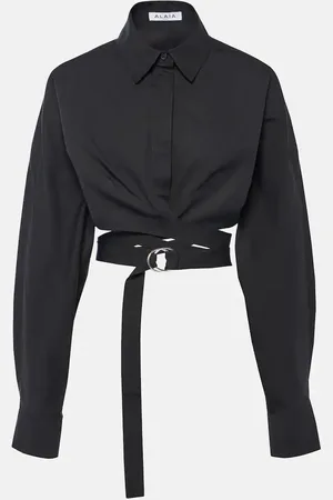 Alaïa Alaïa Camisa cropped de popelín de algodón
