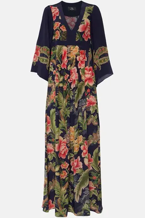 Etro Vestido largo de crepé de china de seda