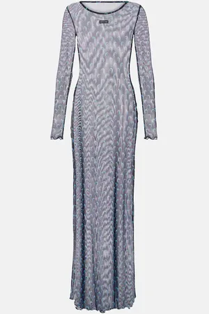 Marine Serre Vestido largo All Over Moon de malla