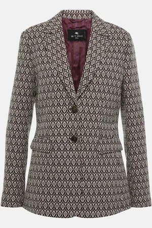 Etro Blazer de mezcla de algodón estampado