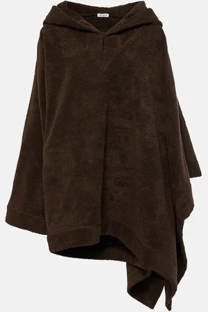 Alaïa Alaïa Poncho con capucha de rizo de algodón