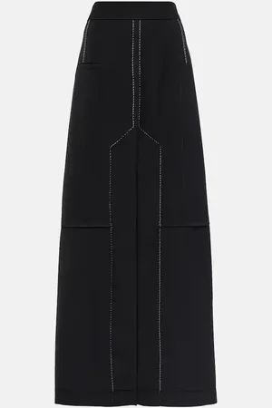 Victoria Beckham Falda larga de tiro bajo