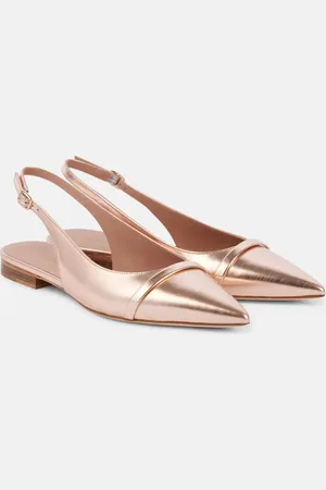 MALONE SOULIERS Bailarinas destalonadas Jama de piel metalizada