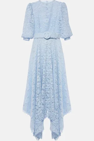 Costarellos Vestido midi asimétrico de encaje floral