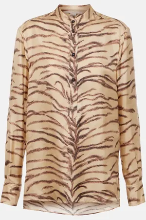 Stella McCartney Camisa de seda estampada