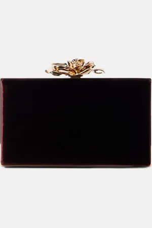Victoria Beckham Clutch Frame Flower Mini de terciopelo