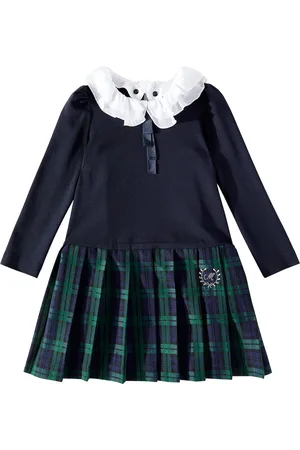 MONNALISA Vestido a cuadros plisado