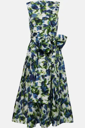 Erdem Vestido midi de algodón floral con lazo