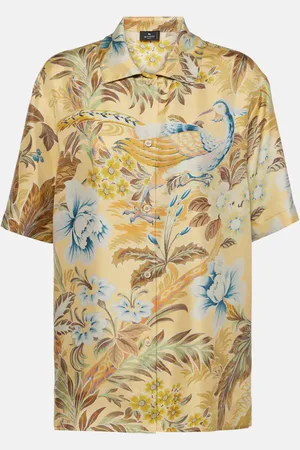 Etro Camisa de seda floral