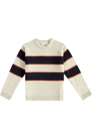 BONPOINT Jersey Branco de lana a rayas