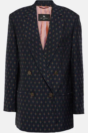 Etro Blazer de lana y algodón estampado