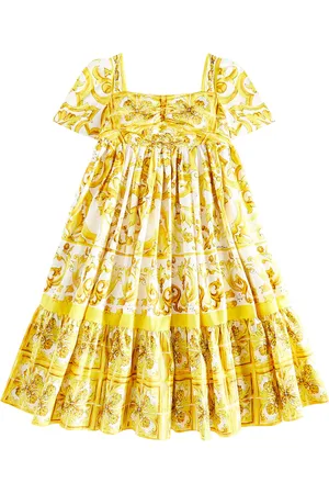 Dolce & Gabbana Vestido de popelín de algodón estampado