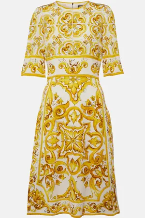 Dolce & Gabbana Vestido midi Majolica de charmeuse