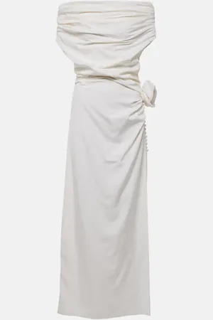 MAGDA BUTRYM Vestido midi de seda floral con aplique