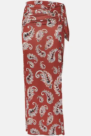 Paco rabanne Falda larga de jersey con paisley