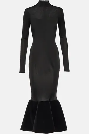 DAVID KOMA Vestido midi de jersey con volantes